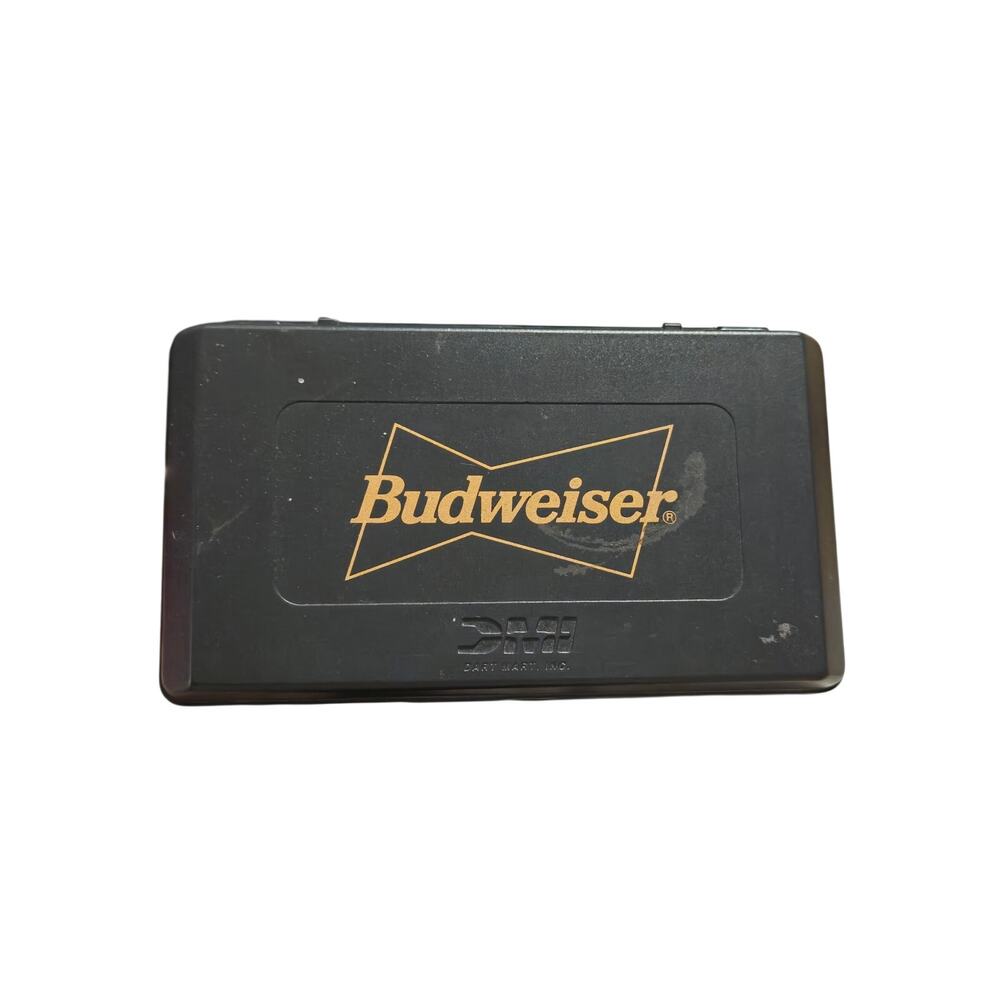 Vintage Budweiser Dart Set DMI Dart Mart Inc Case Extra Flights Purple
